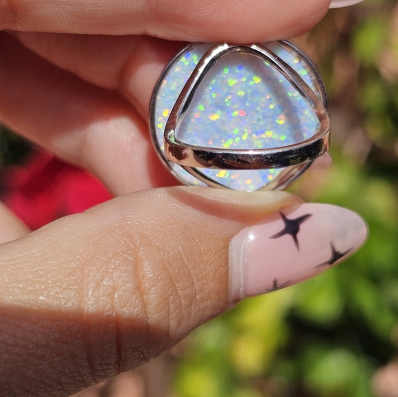 Tree of Life Faux Opal Ring 926 - Picture 3 of 4